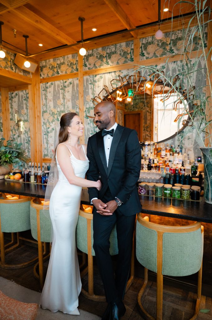 bride and groom austin proper hotel wedding